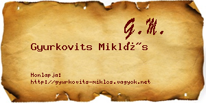 Gyurkovits Miklós névjegykártya