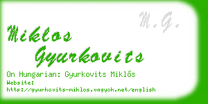 miklos gyurkovits business card