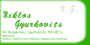 miklos gyurkovits business card